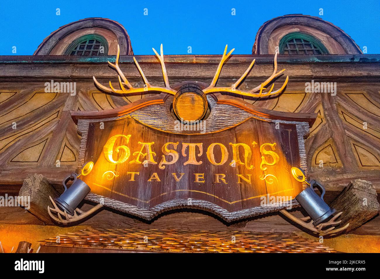 Entrance sign in the Gaston's Tavern Stock Photo