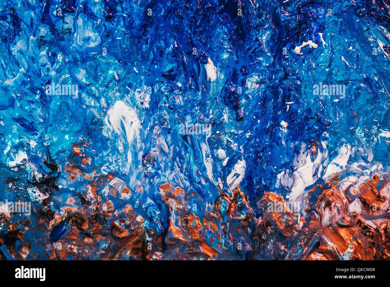 abstract art blue brown acrylic paint sandy beach Stock Photo Alamy