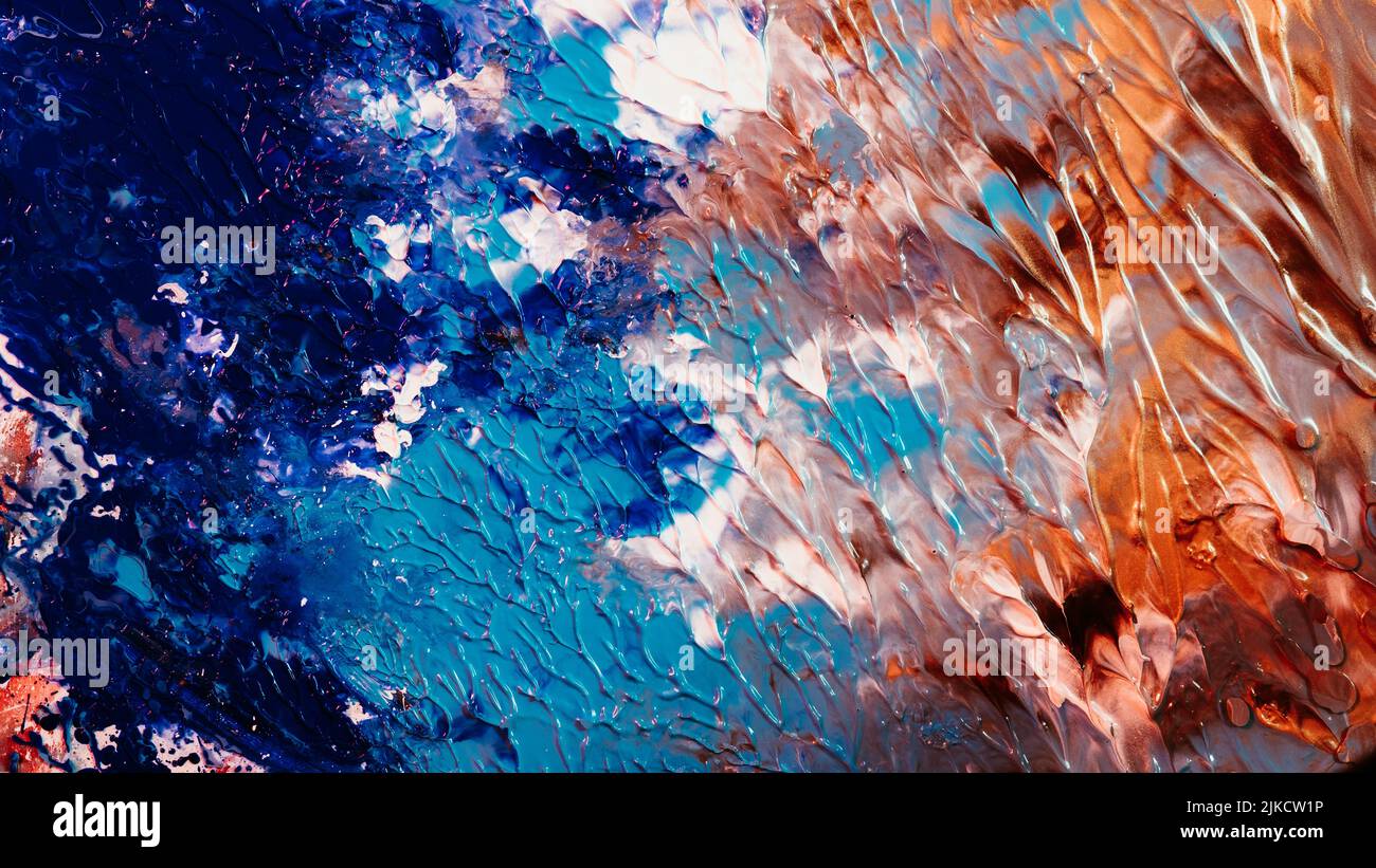 abstract art blue brown acrylic paint sandy beach Stock Photo Alamy