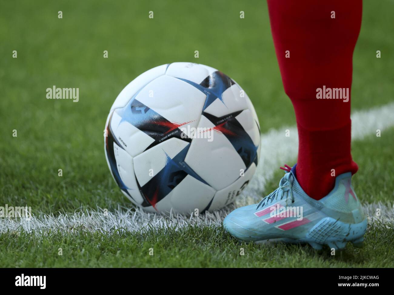 Kipsta by Decathlon matchball during the pre-season friendly football match  between Stade de Reims and US Sassuolo Calcio on July 31, 2022 at Stade  Auguste Delaune in Reims, France - Photo: Jean