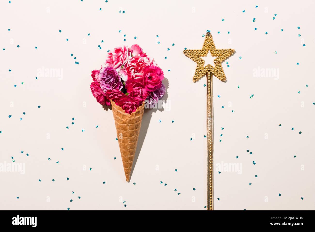 greeting card abstract floral ice cream star stick Stock Photo