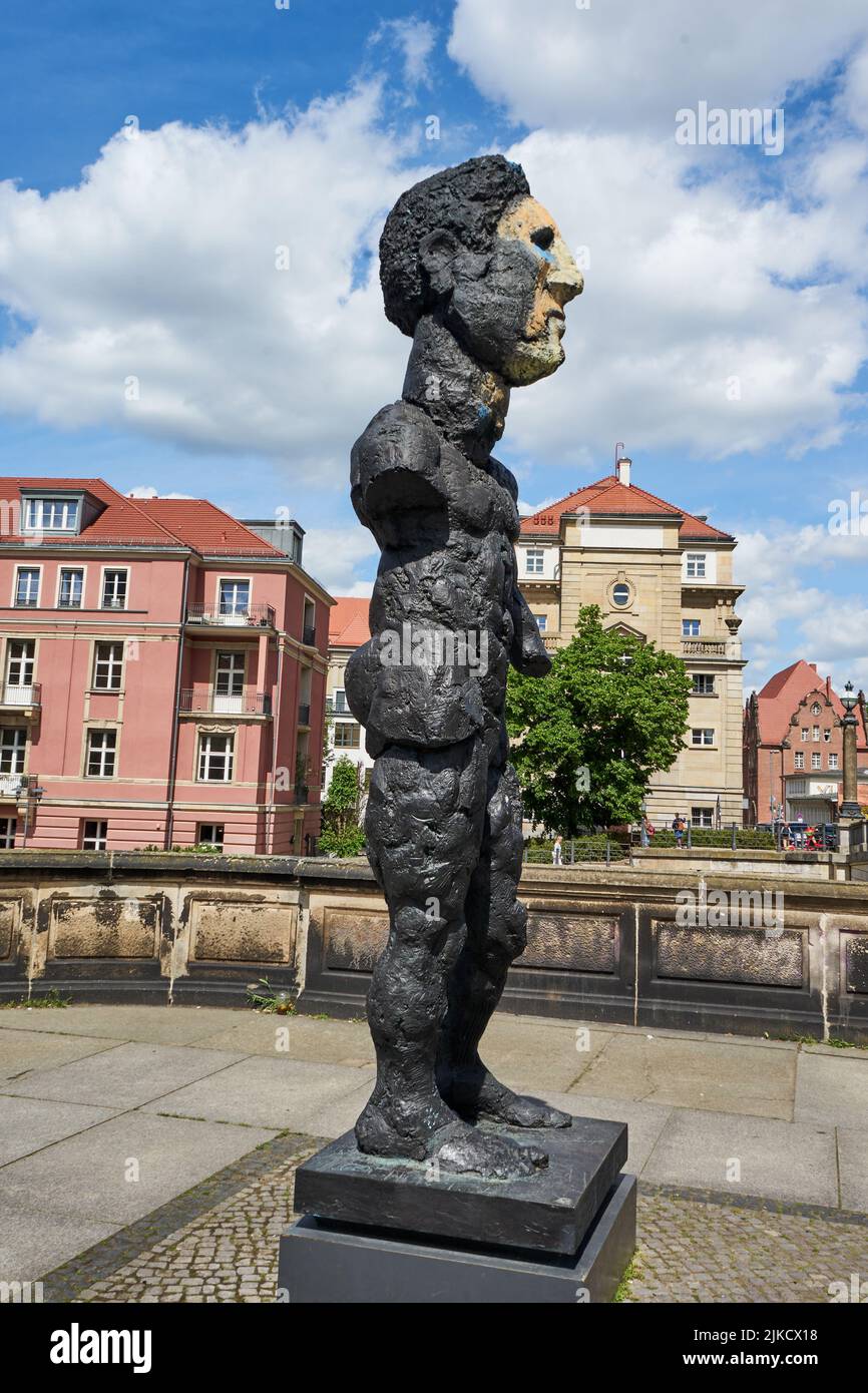 Bronze Skulptur Hektor von Markus Lüpertz, vor dem Bode-Museum, Museumsinsel, Berlin, Deutschland, Europa Stock Photo