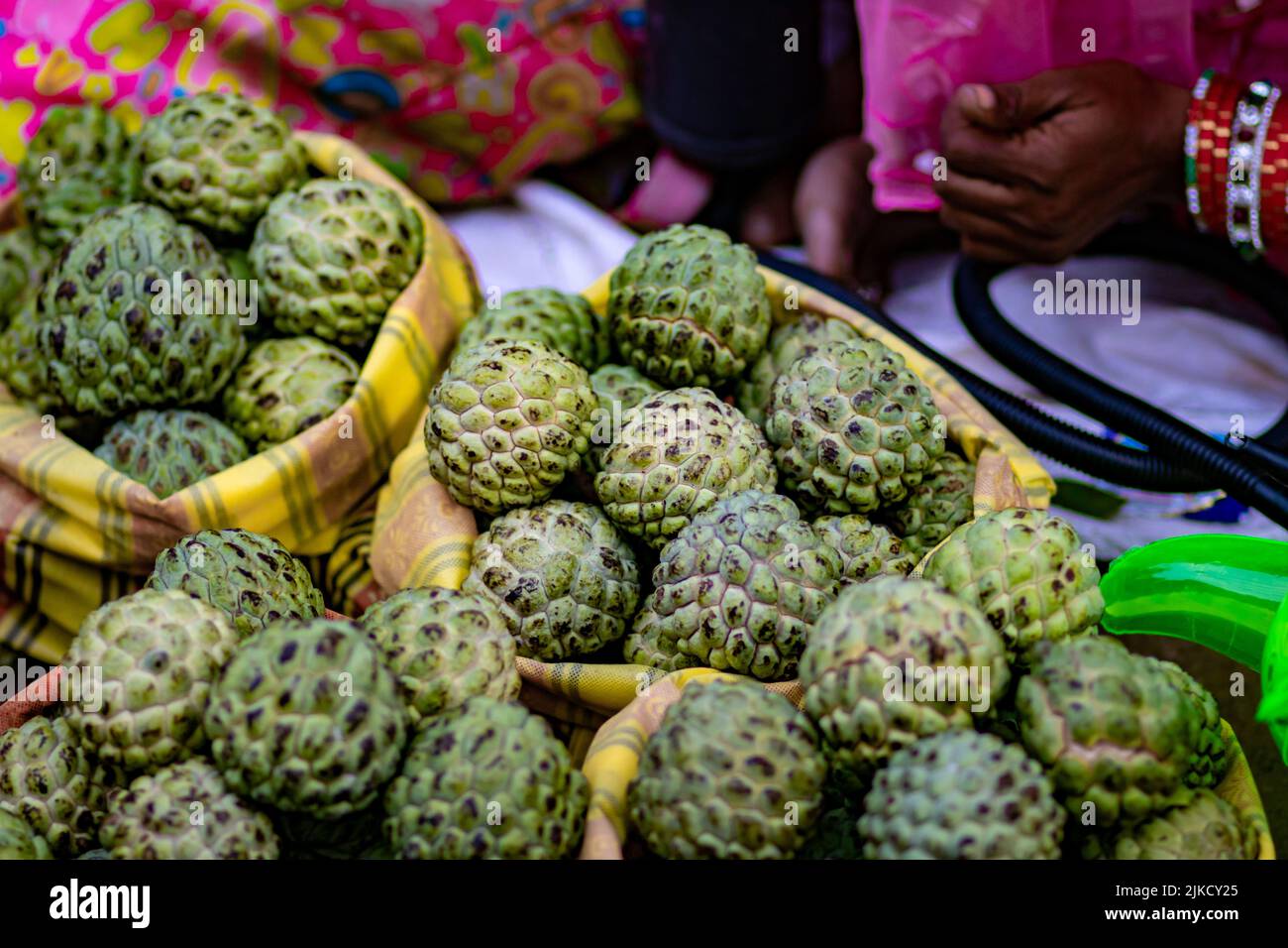 indias most popular fruit sugar apple custardapple in india Stock Photo