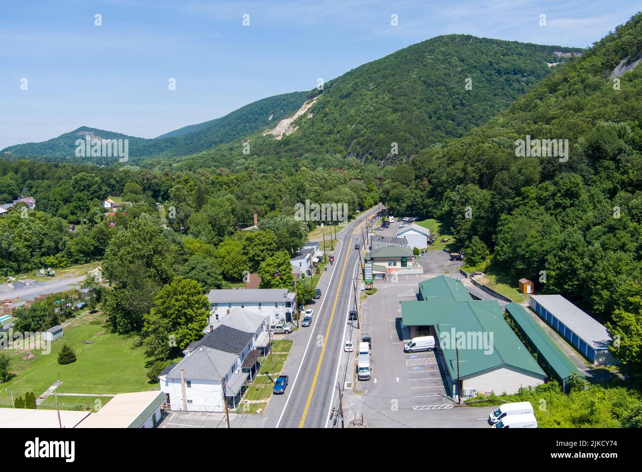 Aerial view of La Vale (Narrows Park), Allegany County, Maryland. La
