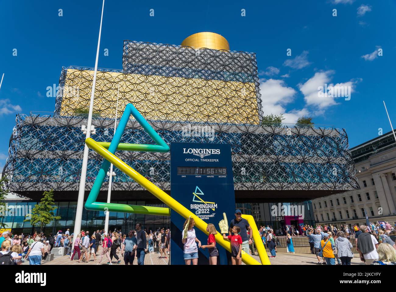 Crowds of visitors in Birmingham for the 2022 Commonwealth Games Stock Photo