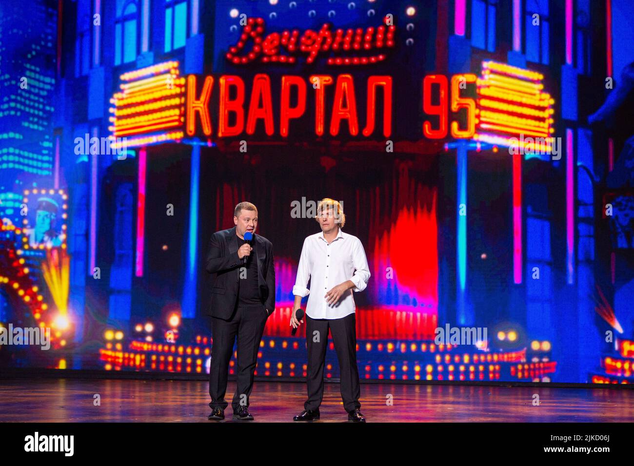 ODESSA, UKRAINE August 14, 2019 Concert 95 Kvartal. Performance of a