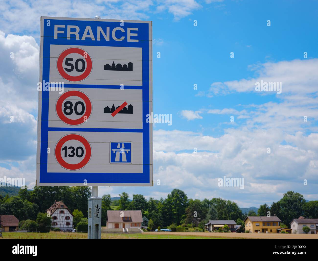 Speed limits in France Sign of Speed limits at the French border