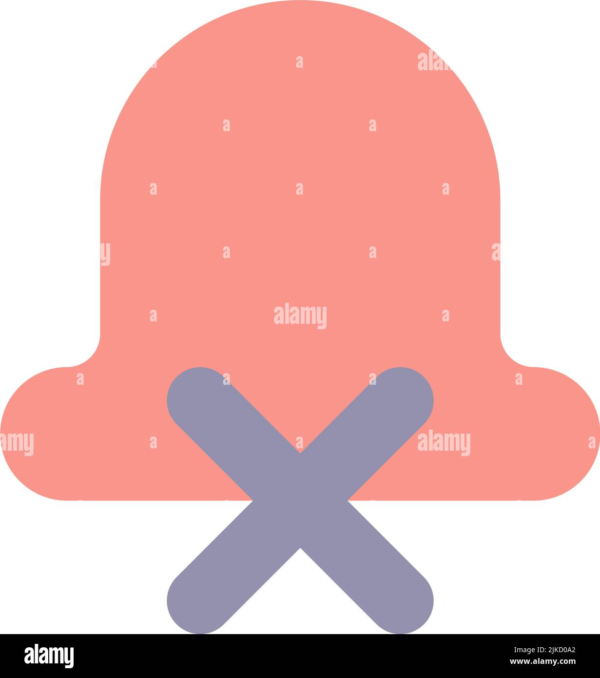 Silent notifications flat color ui icon Stock Vector