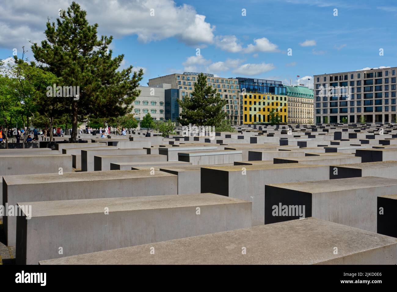 Denkmal für die ermordeten Juden Europas, Holocaust-Mahnmal, Stelenfeld, von Peter Eisenman entworfen, Berlin Mitte, Berlin, Deutschland Stock Photo