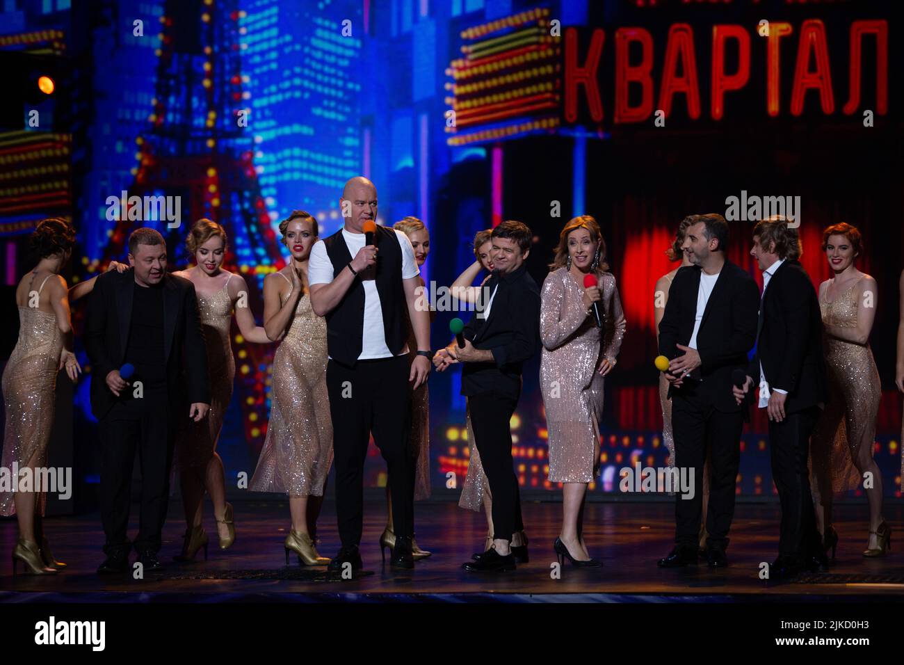 ODESSA, UKRAINE August 14, 2019 Concert 95 Kvartal. Performance of a