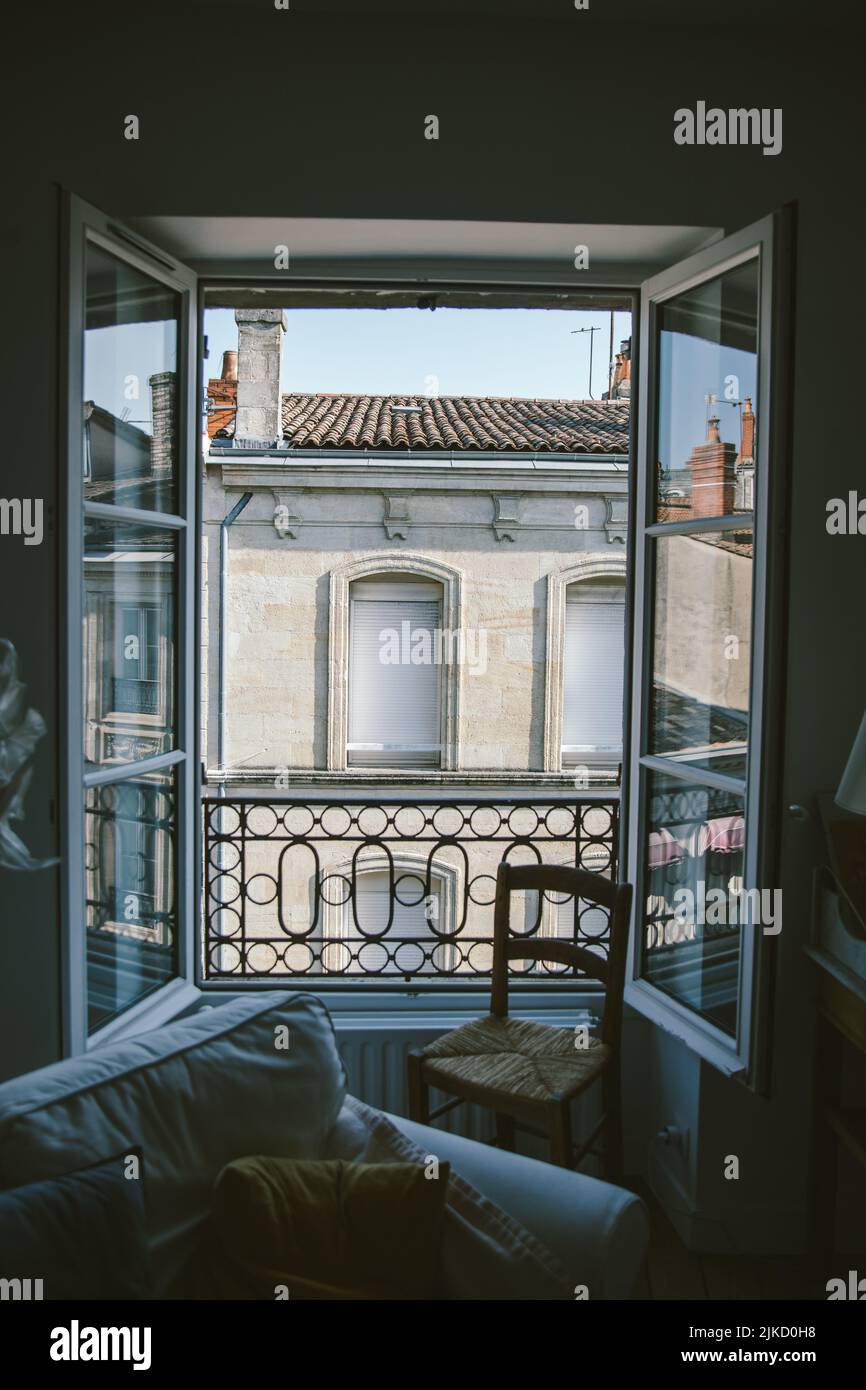 Window view in Bordeaux France Stock Photo