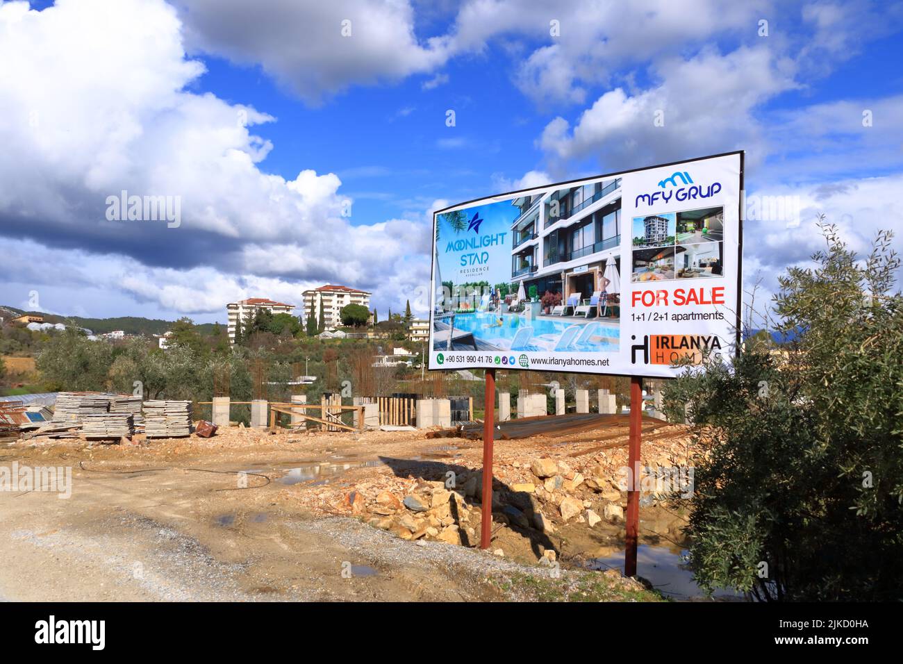 February 9 2022 Avsallar, Alanya, Turkey a new residential apartment