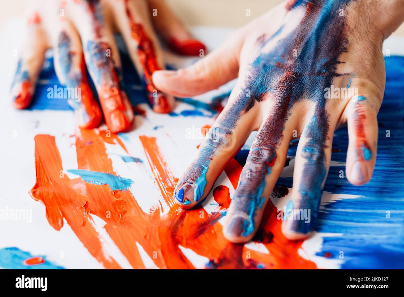 art therapy hobby hands paint relaxation technique Stock Photo Alamy