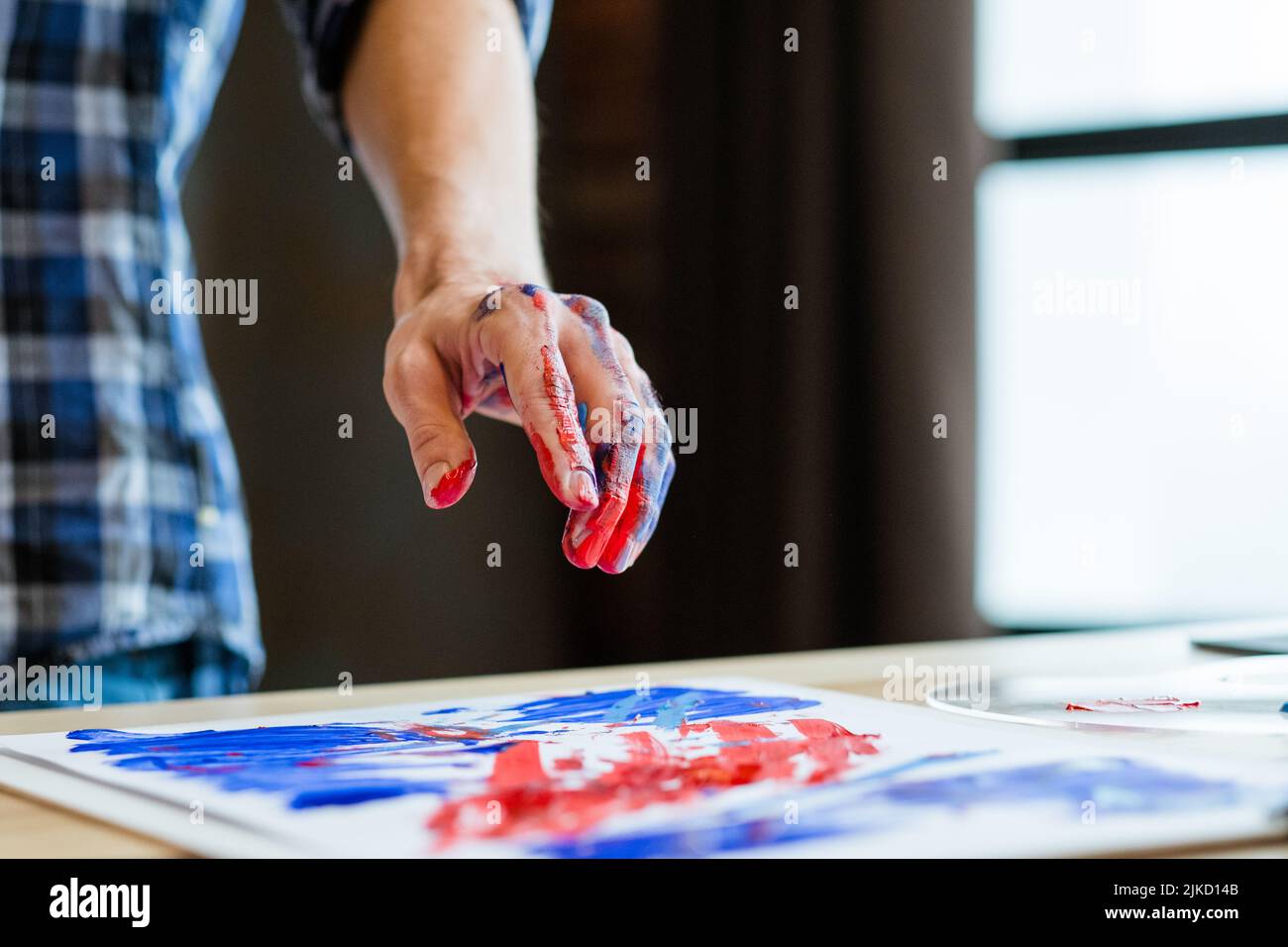 modern art therapy creative finger painting Stock Photo Alamy