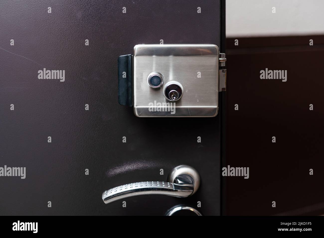 Door handle crosssection and lock Stock Photo Alamy