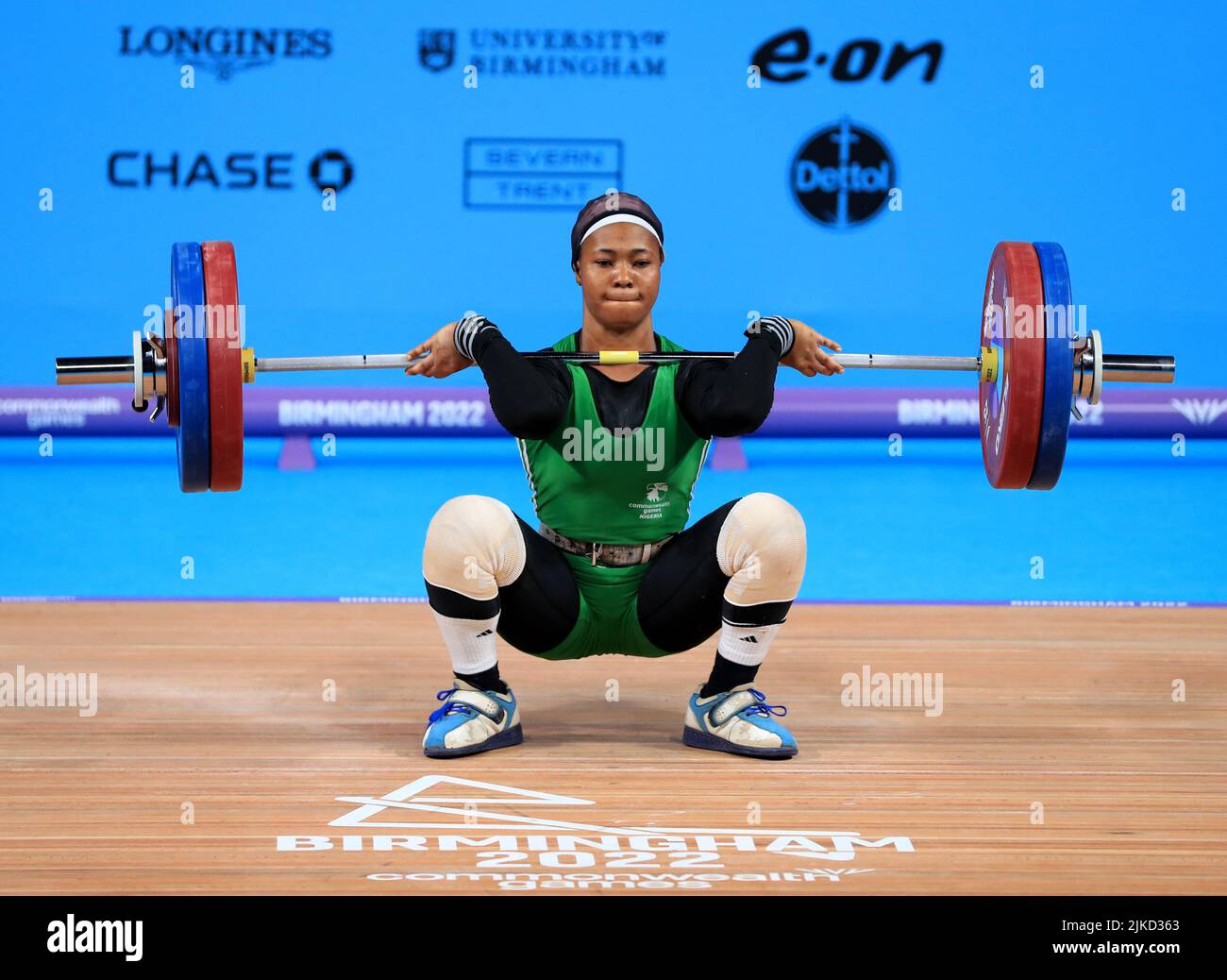 Nigeria s Islamiyat Yusuf Makes A Lift During The Women s 64kg nigeria-s-islamiyat-yusuf-makes-a-lift-during-the-women-s-64kg
