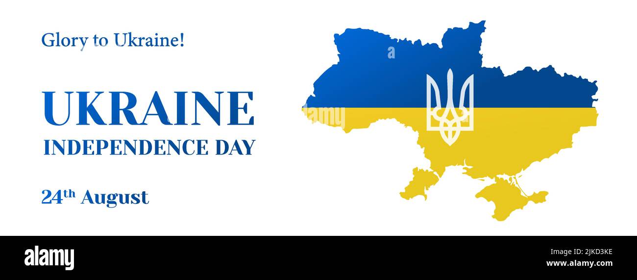 Ukraine Independence day vector banner. National holiday greeting card