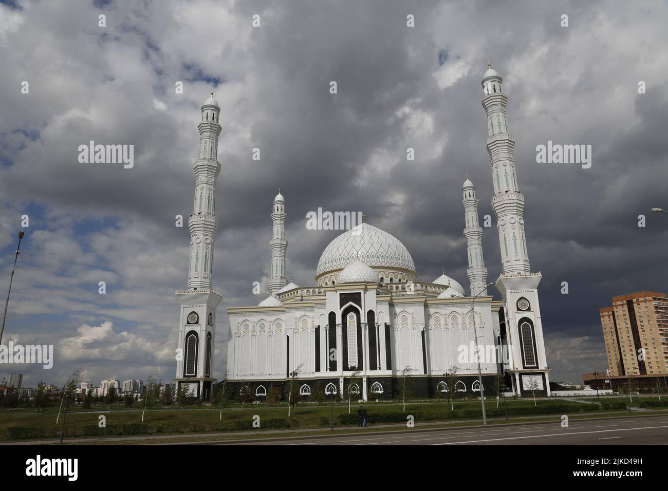 Hazrat Sultan Mosque in Astana (Nur-Sultan), Kazakhstan Stock Photo