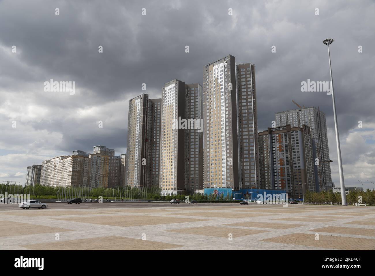 High, skyscraperlike apartment buildings in Astana (NurSultan
