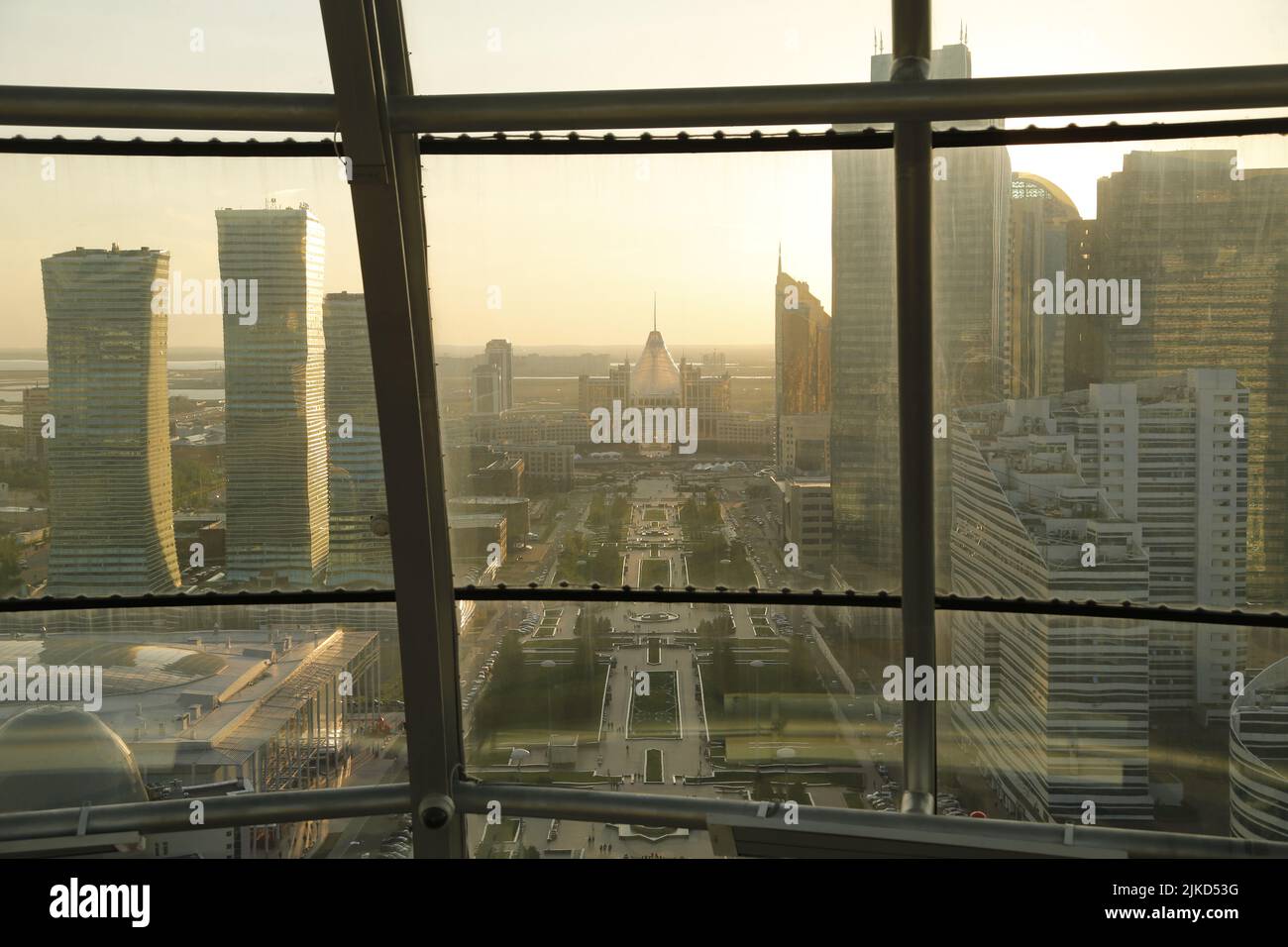 View from Bayterek tower Бәйтерек in Astana (Nur-Sultan), Kazakhstan Stock Photo
