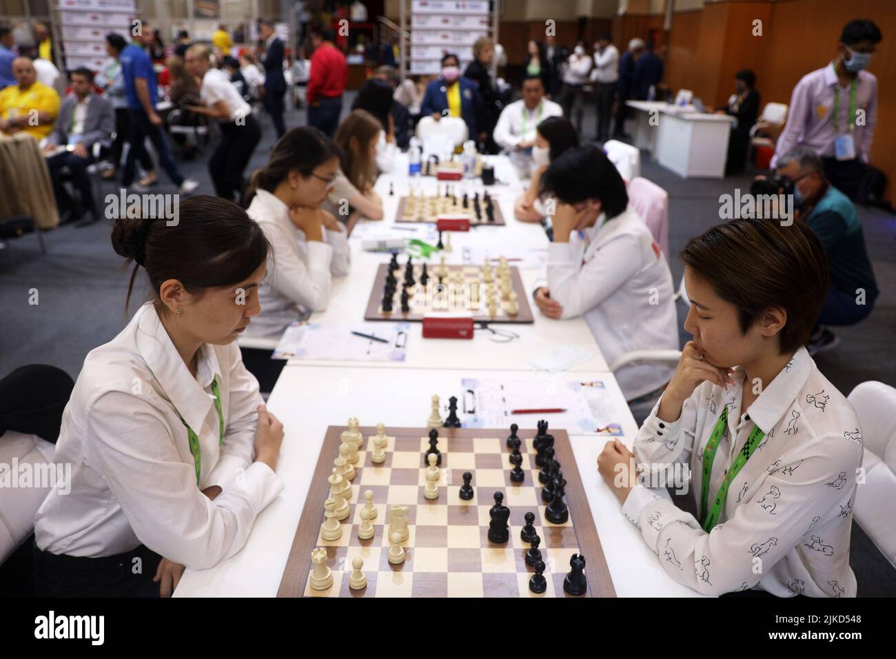 Eight-year-old Tim Wagner stands in front of ?his? poster and smiles during  the 2008 Chess Olympiad in Dresden, Germany, 15 November 2008. His is one  of the face represented during the advertisement