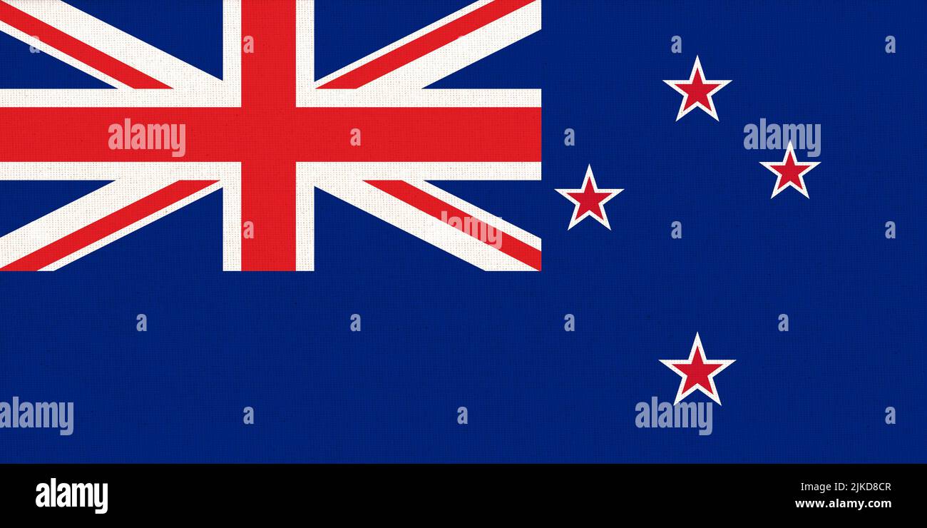 Flag of New Zealand. New Zealand flag on fabric surface. Fabric Texture ...