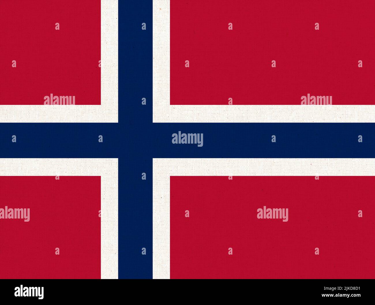 Flag of Norway. Norwegian state symbol. flag on fabric surface. Fabric Texture. Norwegian state