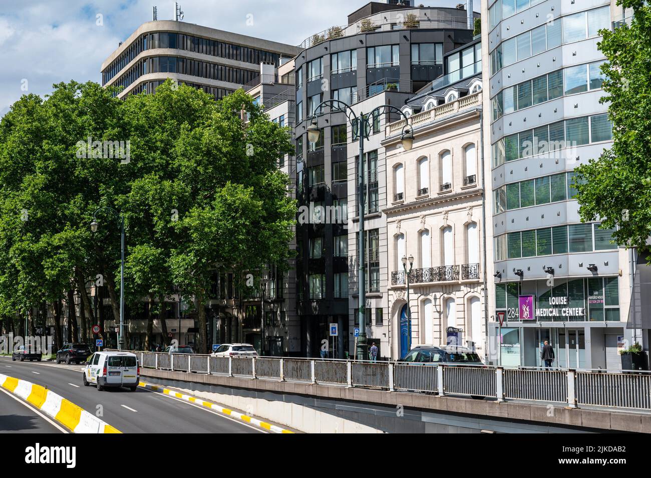 Ixelles, Brussels Capital Region, Belgium - 07 03 2022 - Commercial real estate and the Louise tunnel. Stock Photo
