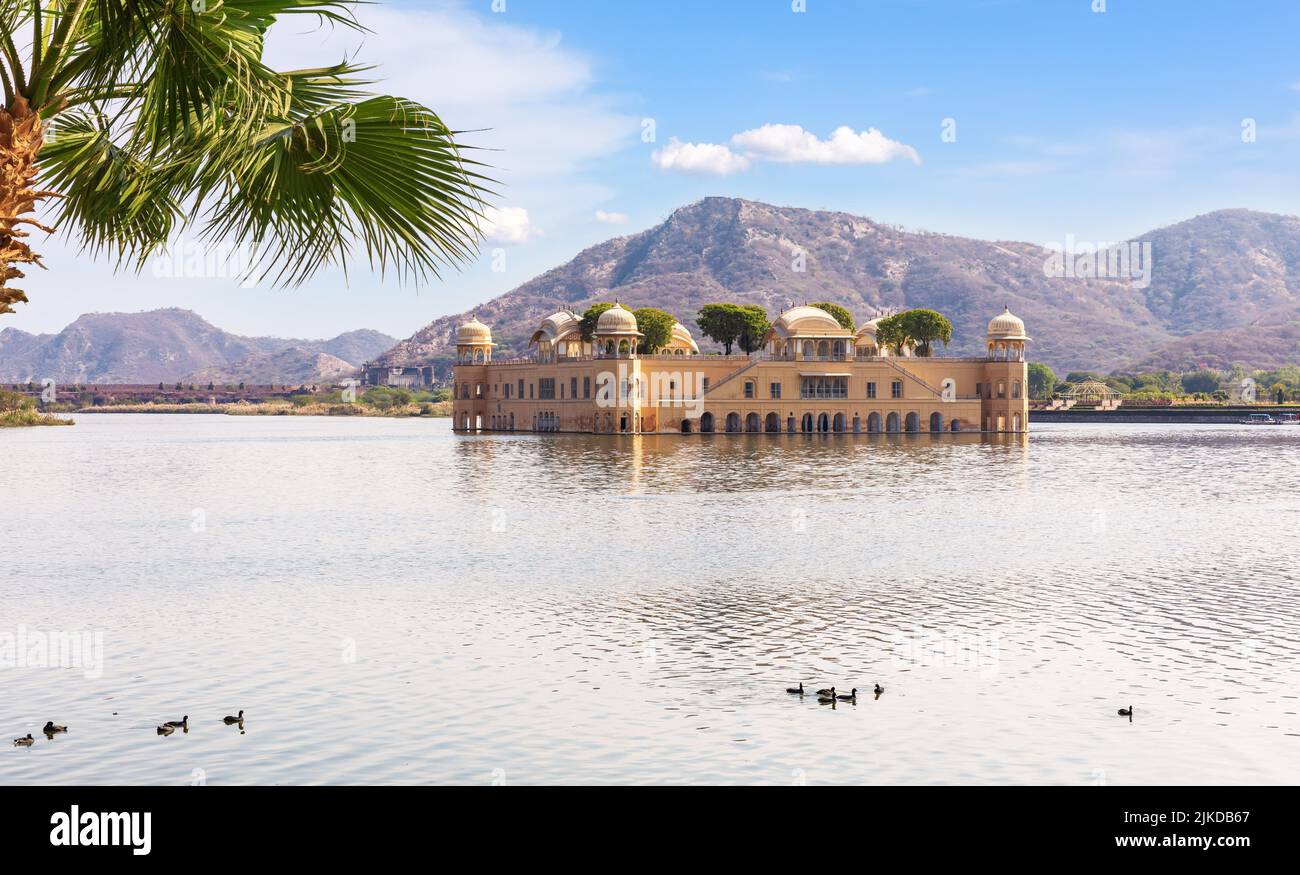 Jal Mahal water palace in India, Jaipur. Stock Photo