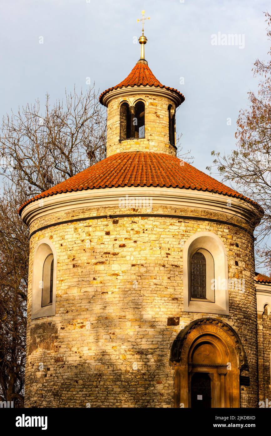 Rotunda of Saint Martin in Vysehrad, Prague, Czech Republic. Stock Photo