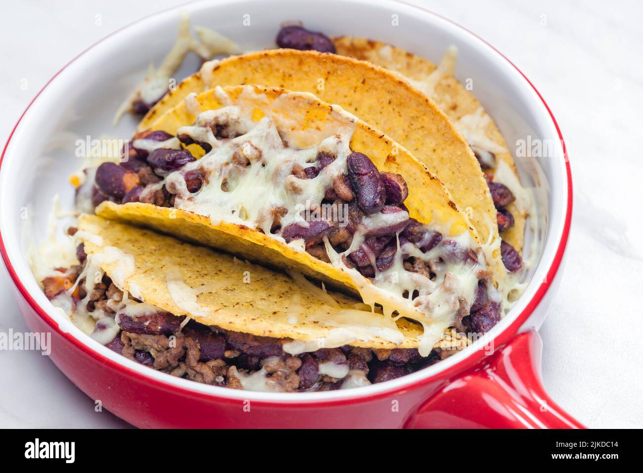 tacos with minced beef meat. Stock Photo