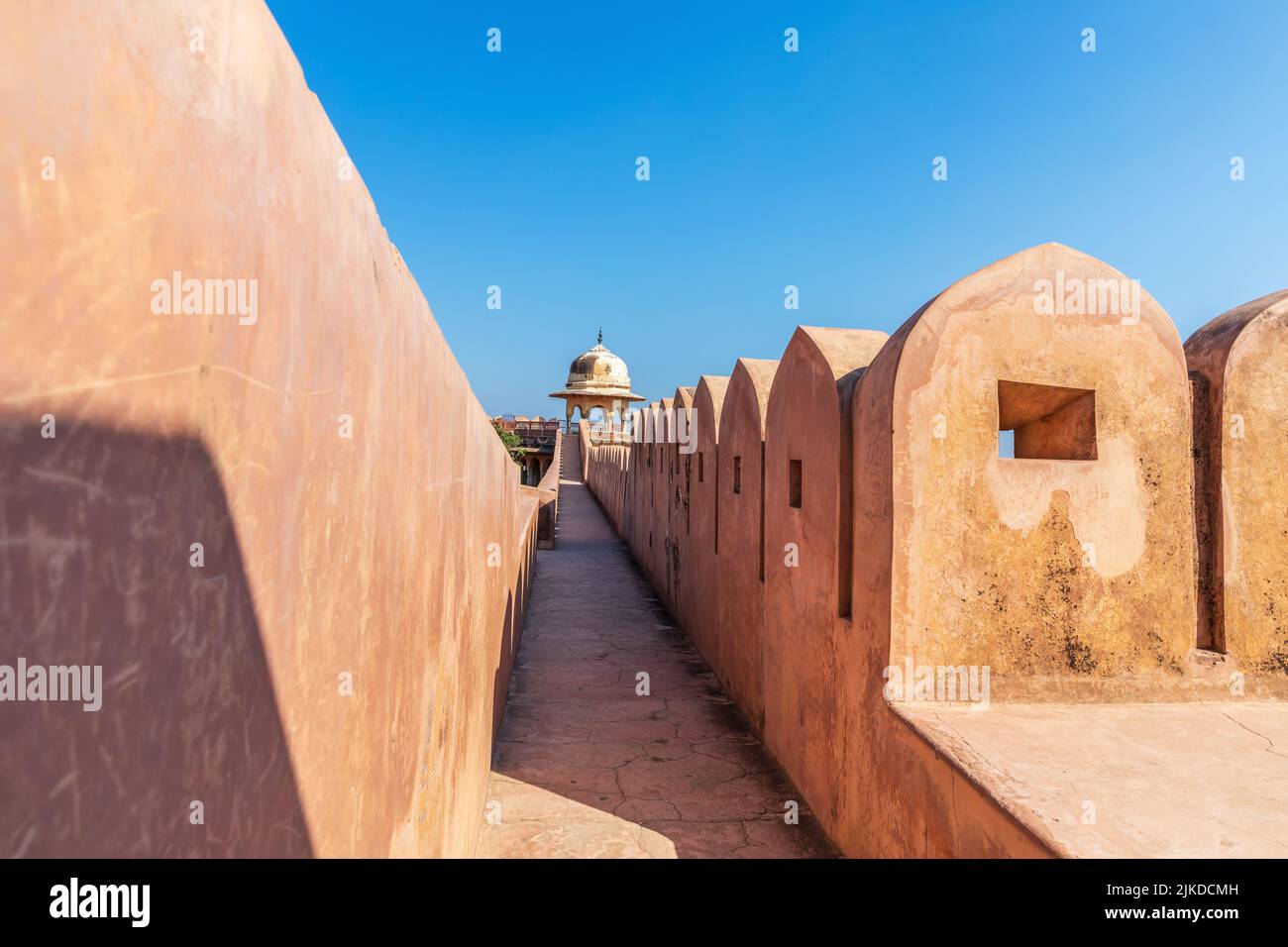 Jaigarh Fort walls in Jaipur, Rajasthan, India. Stock Photo