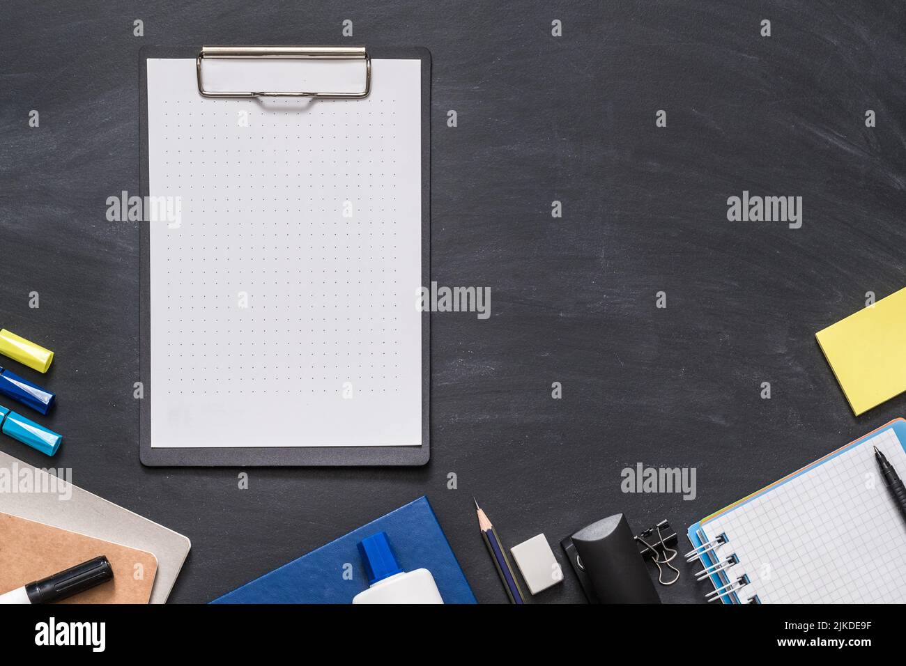 student essentials stationery mockup clipboard Stock Photo Alamy