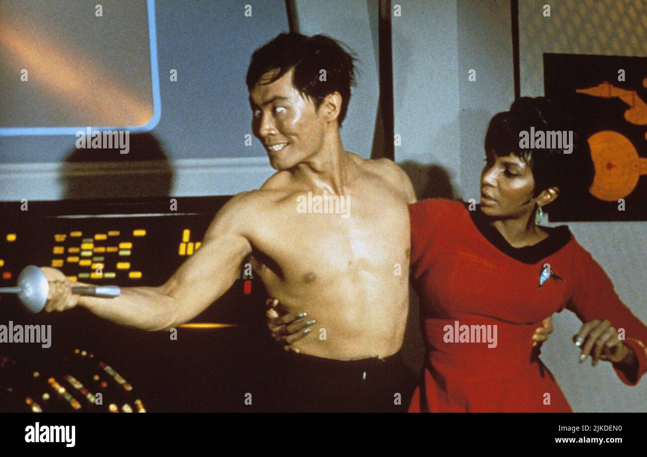 George Takei, Nichelle Nichols, 'Star Trek' (circa 1966) NBC Credit: PictureLux/The Hollywood Archive/Alamy Live News Stock Photo