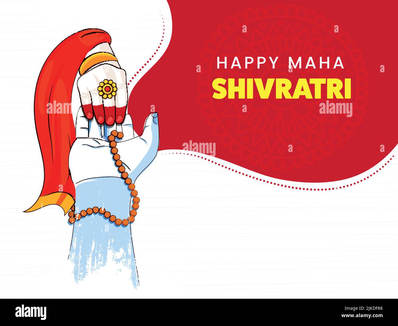 Happy Maha Shivratri Concept With Lord Shiva, Goddess Parvati Hands  Together On Red And White Background Stock Vector Image & Art - Alamy