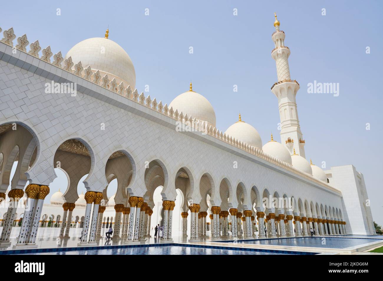 Exterior view of the Sheikh Zayed Mosque. Abu Dhabi. United Arab Emirates. Stock Photo