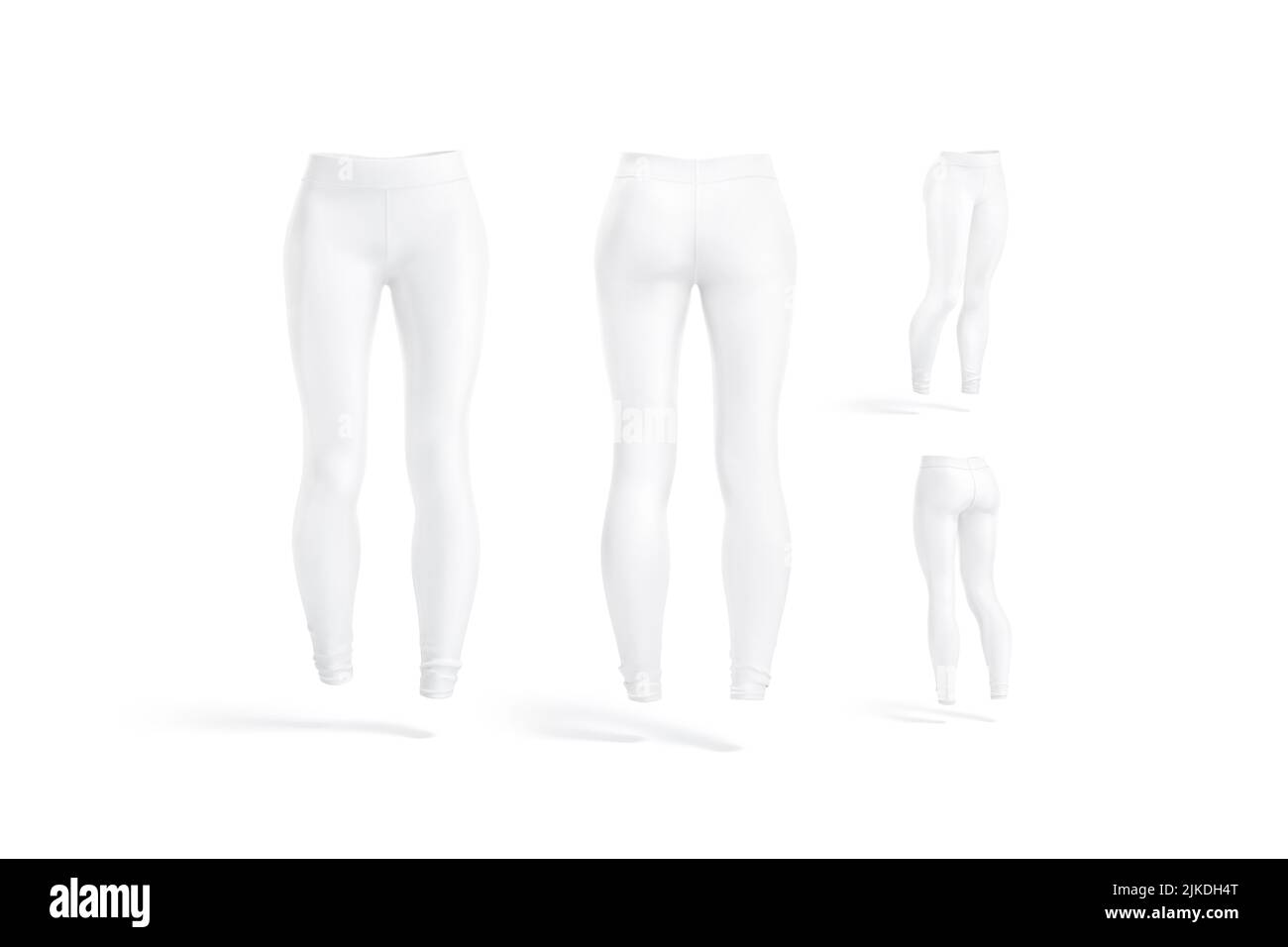 Blank white women sport leggings mockup, different views Stock Photo ...