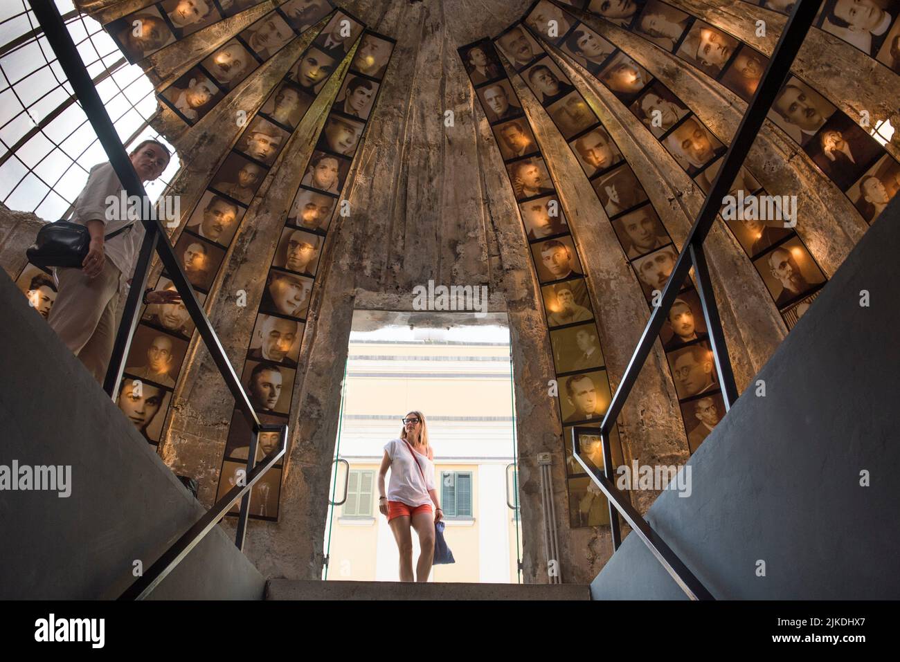 Entrance of Bunk'art 2 exhibiting photos of convicts by the communist
