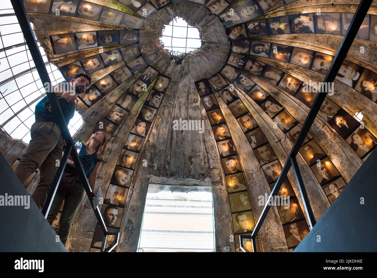 Entrance of Bunk'art 2 exhibiting photos of convicts by the communist