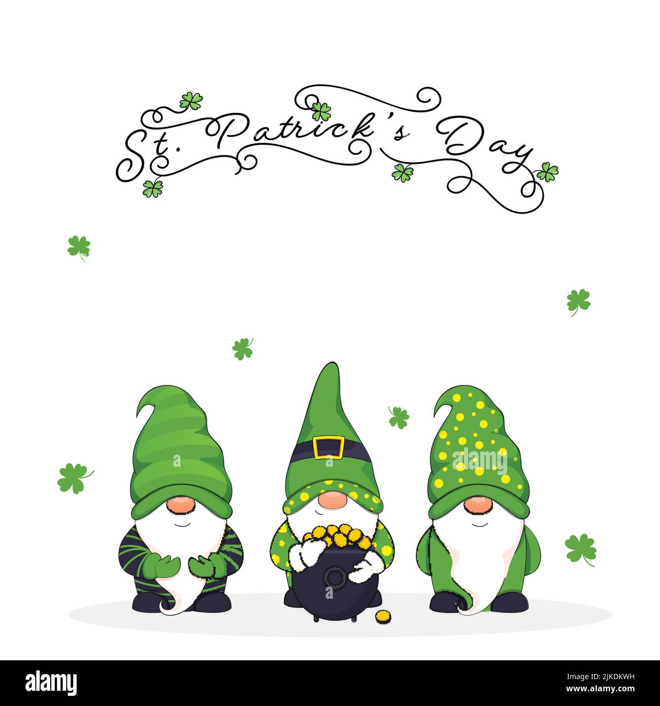 Traditional Green Shoe Of Gnome Leprechaun St Patricks Day Stock