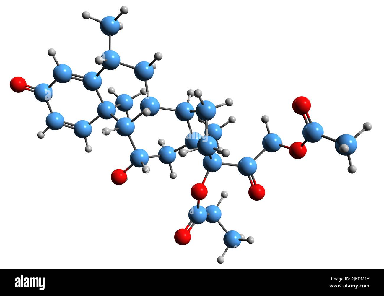 3D image of Methylprednisolone aceponate skeletal formula - molecular chemical structure of  corticosteroid ester methylprednisolone acetate propiona Stock Photo