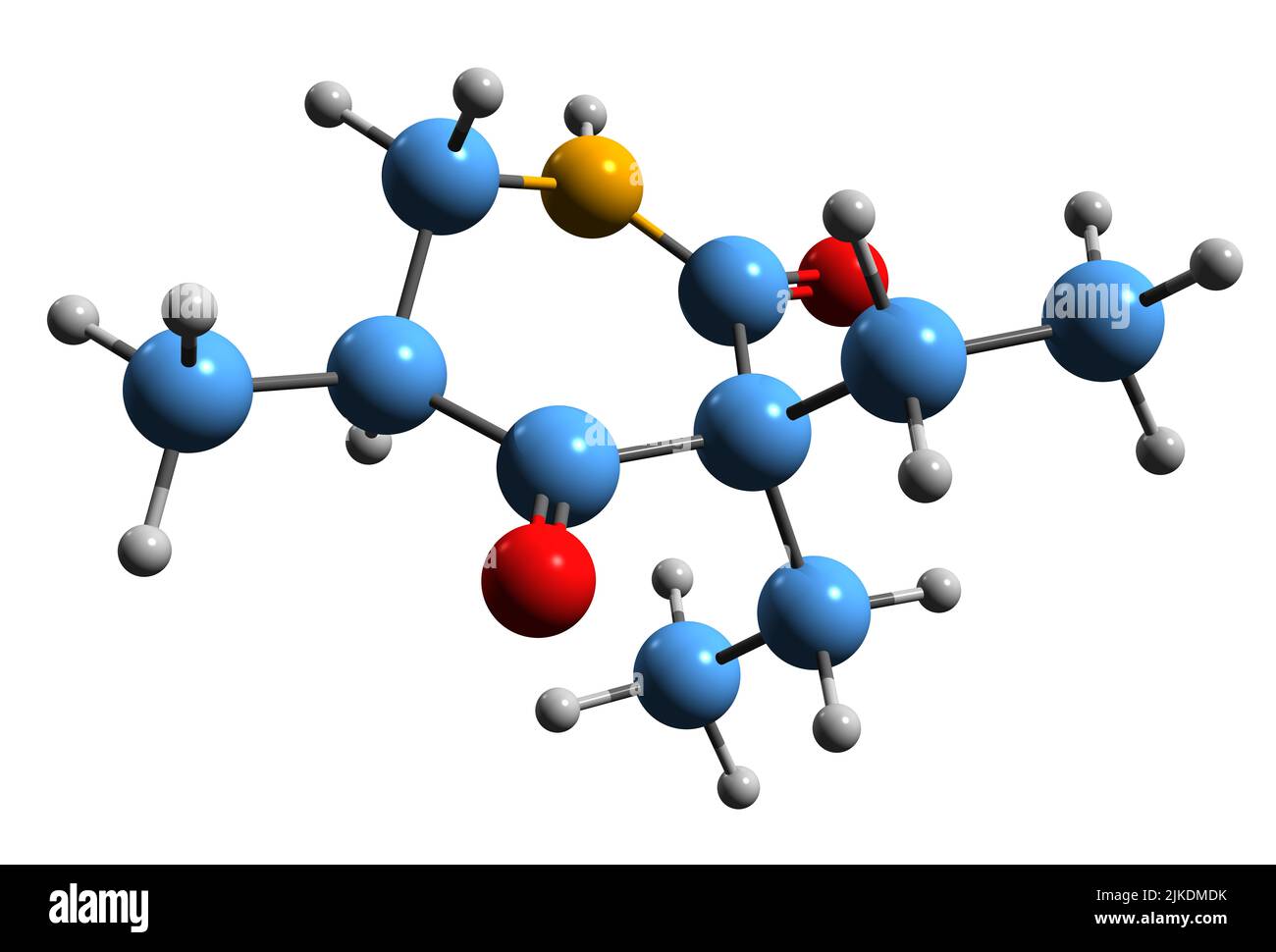 3D image of Methyprylon skeletal formula - molecular chemical structure of piperidinedione derivative sedative isolated on white background Stock Photo