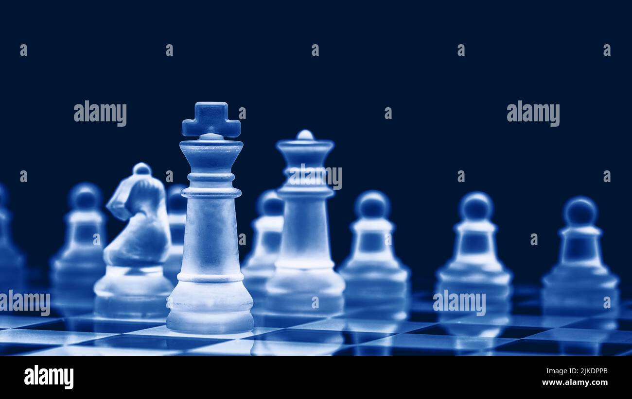 Glass chess, on the black background. Stock images. Close-up view Stock  Photo - Alamy