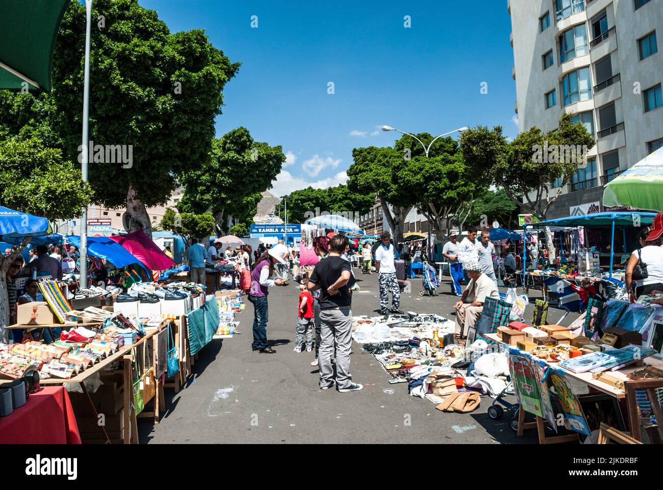 Street flea markets. Santa Cruz de Tenerife, Canary Islands Stock Photo