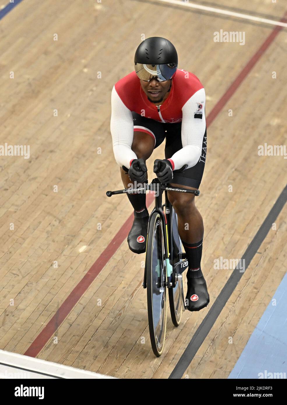 Stratford, United Kingdom. 01st Aug, 2022. Commonwealth Games Track Cycling. Olympic Velodrome. Stratford. Nicholas Paul (TTO) during the Mens 1000m Time Trial. Credit: Sport In Pictures/Alamy Live News Stock Photo
