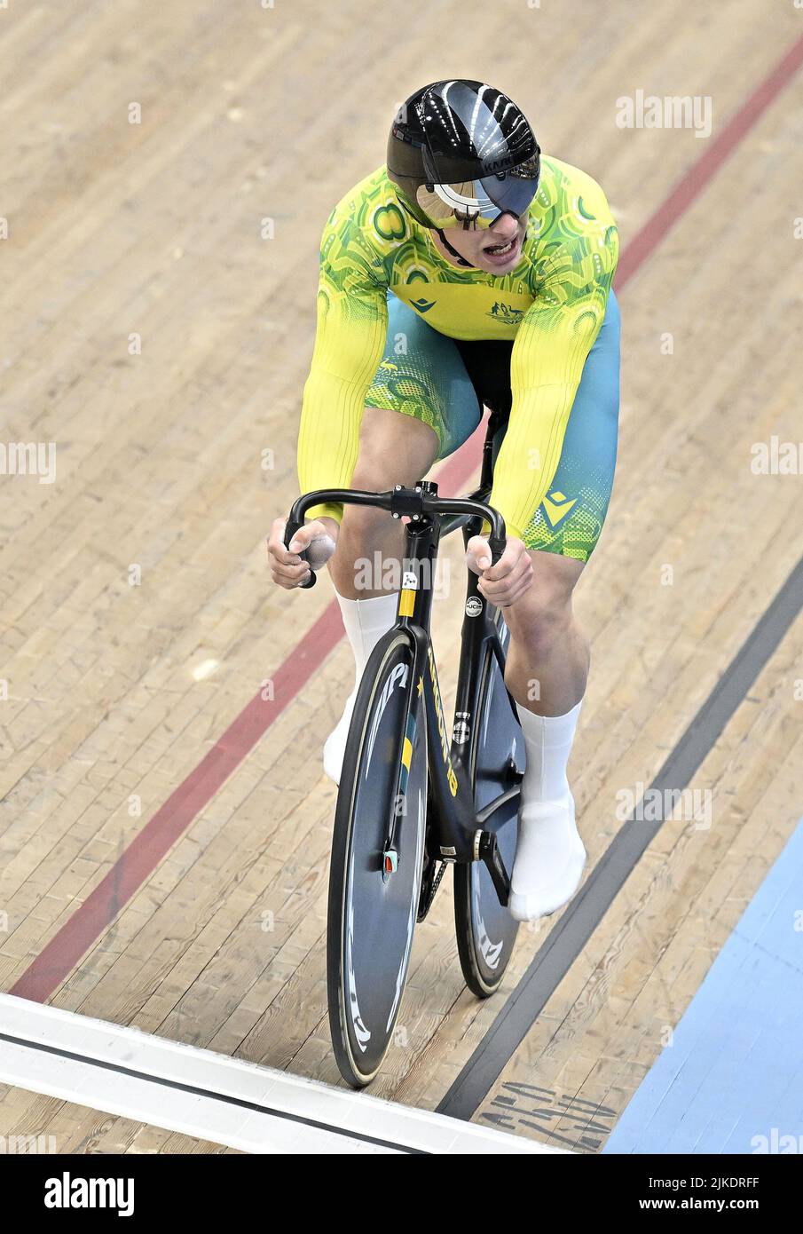 Stratford, United Kingdom. 01st Aug, 2022. Commonwealth Games Track Cycling. Olympic Velodrome. Stratford. Matthew Richardson (AUS) during the Mens 1000m Time Trial. Credit: Sport In Pictures/Alamy Live News Stock Photo