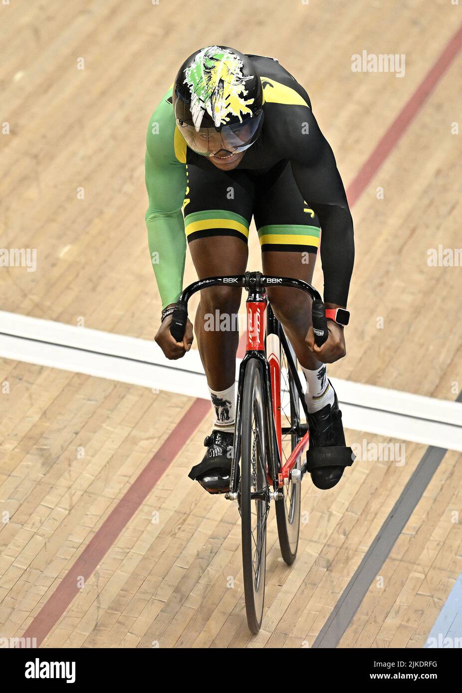 Stratford, United Kingdom. 01st Aug, 2022. Commonwealth Games Track Cycling. Olympic Velodrome. Stratford. Zoe Boyd (JAM) during the Mens 1000m Time Trial. Credit: Sport In Pictures/Alamy Live News Stock Photo