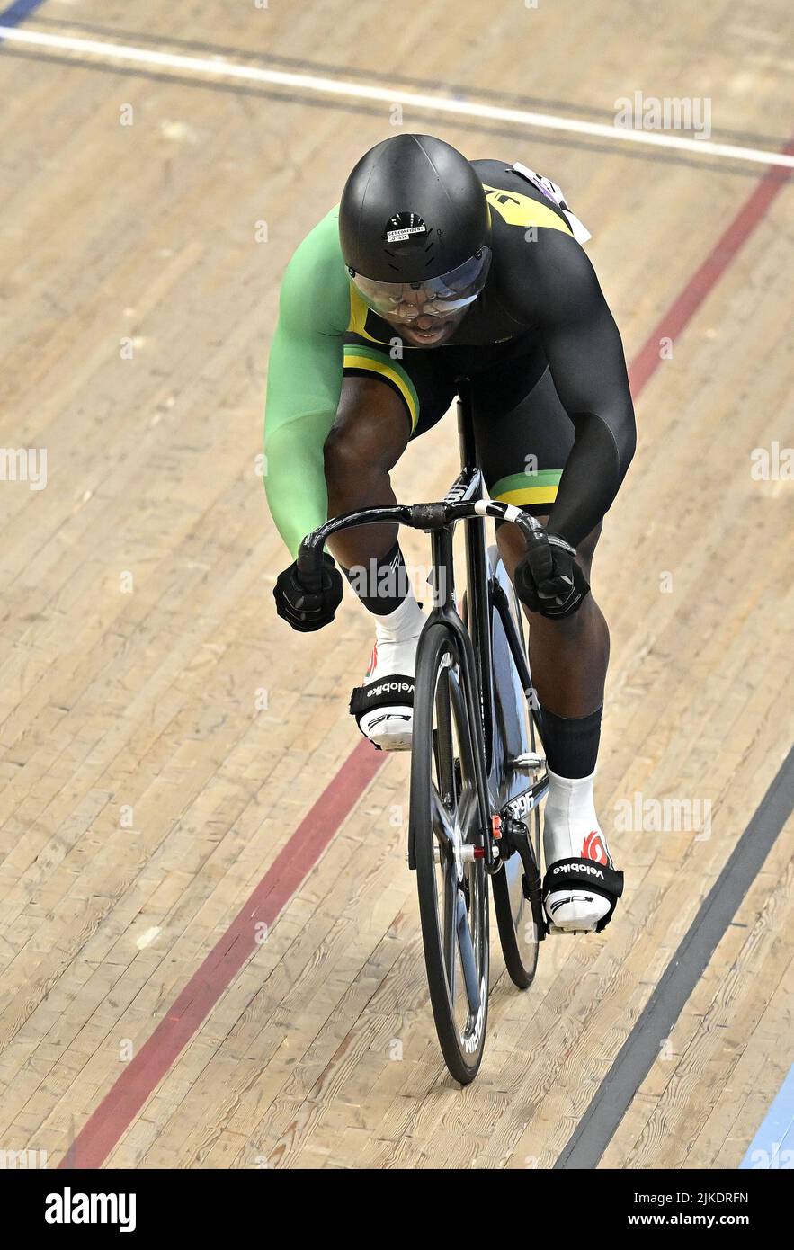 Stratford, United Kingdom. 01st Aug, 2022. Commonwealth Games Track Cycling. Olympic Velodrome. Stratford. Daniel Palmer (JAM) during the Mens 1000m Time Trial. Credit: Sport In Pictures/Alamy Live News Stock Photo