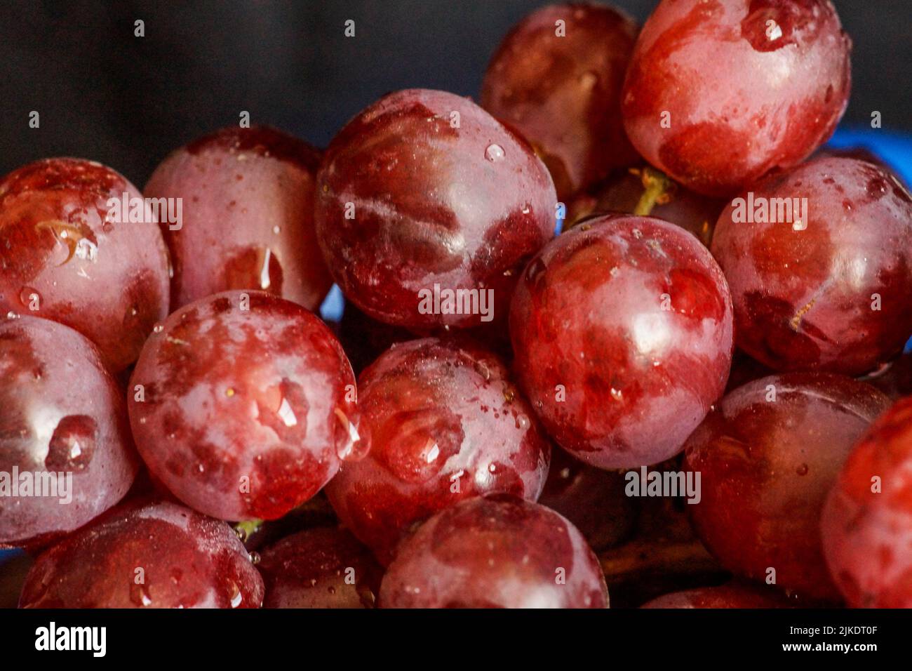 Red seedless grapes. Still life. Telephoto. Stock Photo