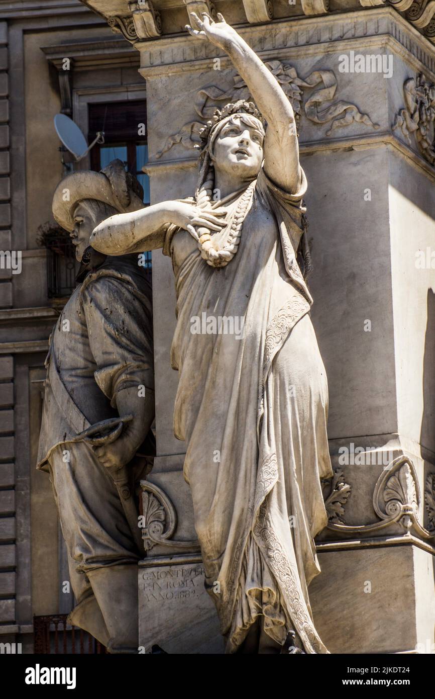 Statue representing Bellini's opera Norma. One of 4 statues